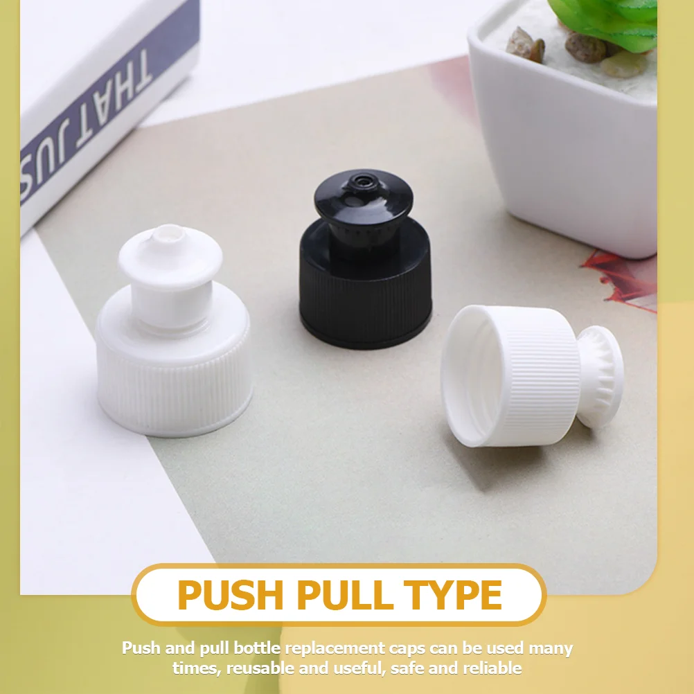 30 Pcs Push Replacement Caps For Bottles Sports Cap Caps Soda Reusable Lid Seal Push-pull Plastic Twisted White Toddler