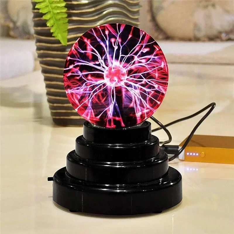 Lampe boule plasma magique de 3 pouces, veilleuse tactile sensible, nouveauté, cadeau d'anniversaire et de noël pour enfants