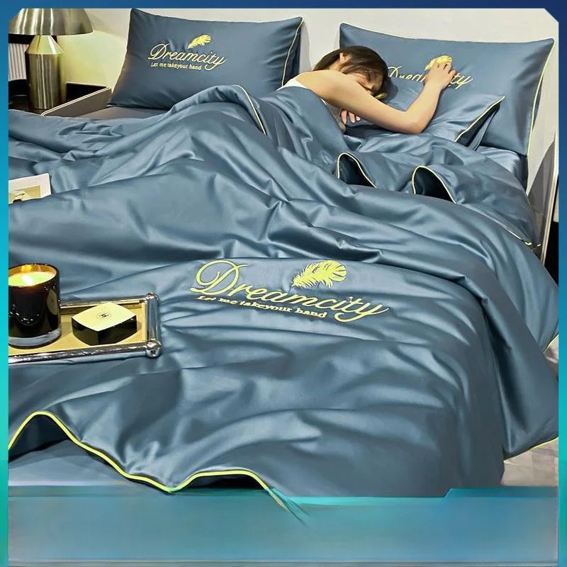 

Washable Air Conditioned Summer Silk Bean Bag Thin Double Layer Single Double Size Ice Silk Fiber Filled Bedding Cover Set
