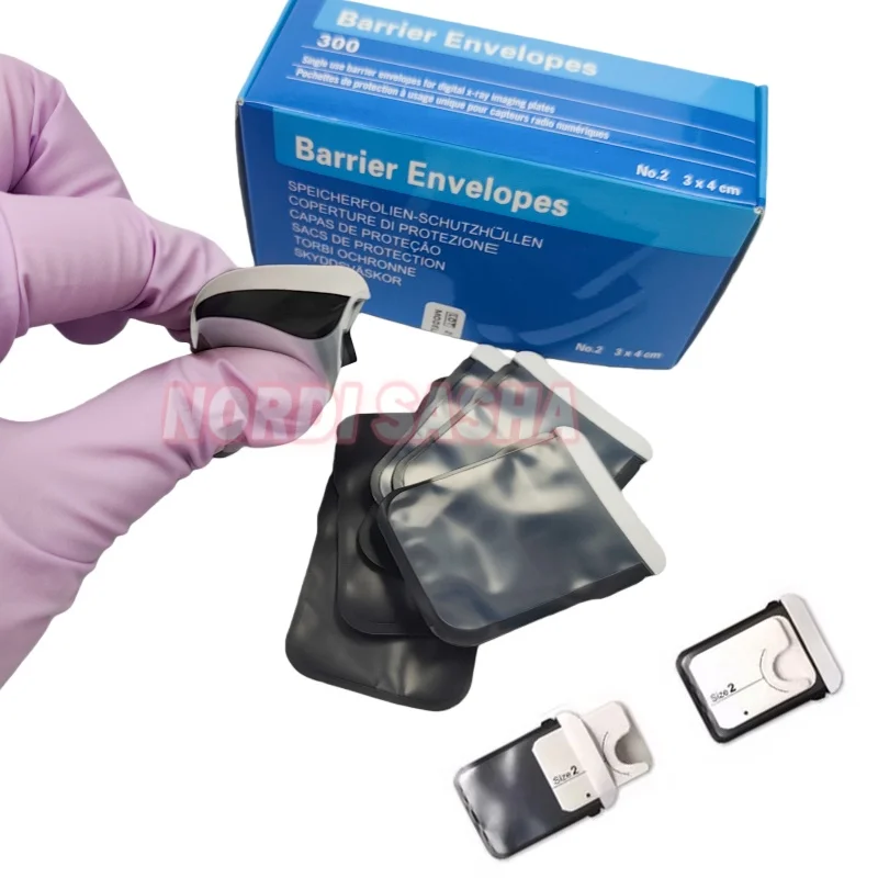 

500Pcs/Box Dental Disposable Digital X-Ray Scan Barrier Envelope Protective Cover Bags for Phosphor Plate Dental Digital X-Ray