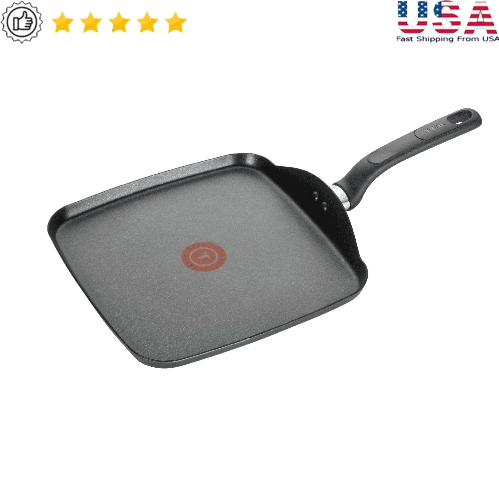 

Easy Care Nonstick Cookware Griddle 11 Inch with Pro-Glide Interior Heat Indicator Comfortable Handle Dishwasher Safe Multi-Use
