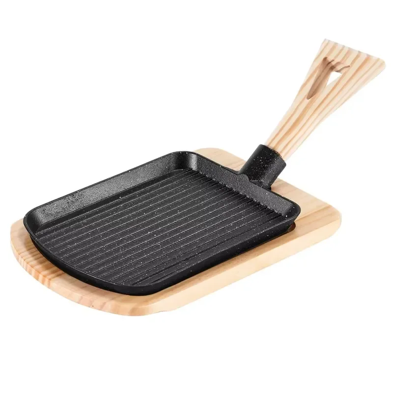 Cast Iron Spatula Shaped Pan for Kitchen BBQ Cooking Non Stick Frying Skillet Heat Resistant Cookware
