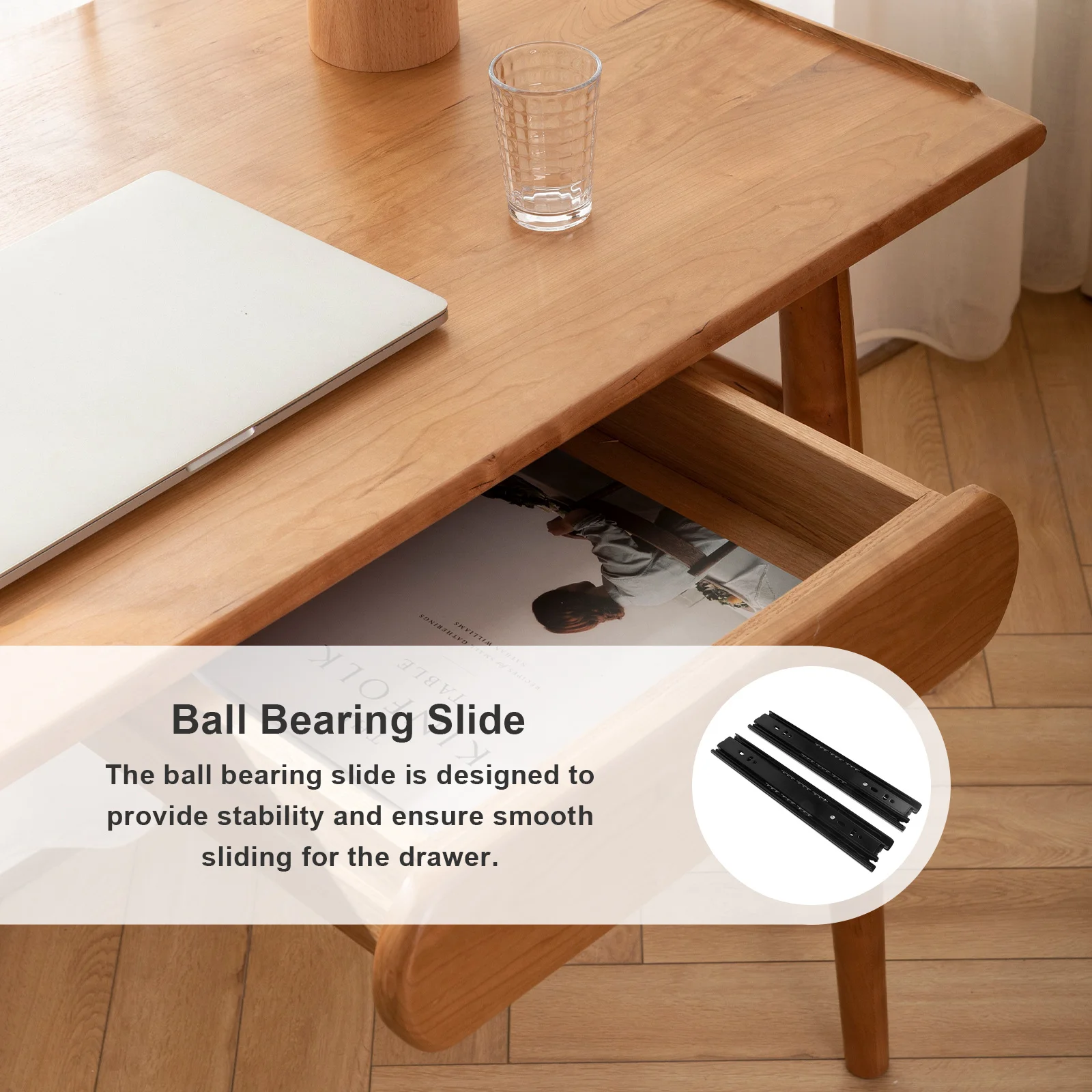 

2pcs Heavy Duty Ball Bearing Drawer Slides 10 Inch Full Extension Cabinet Drawer Track Guide Stainless Steel Side Mount For