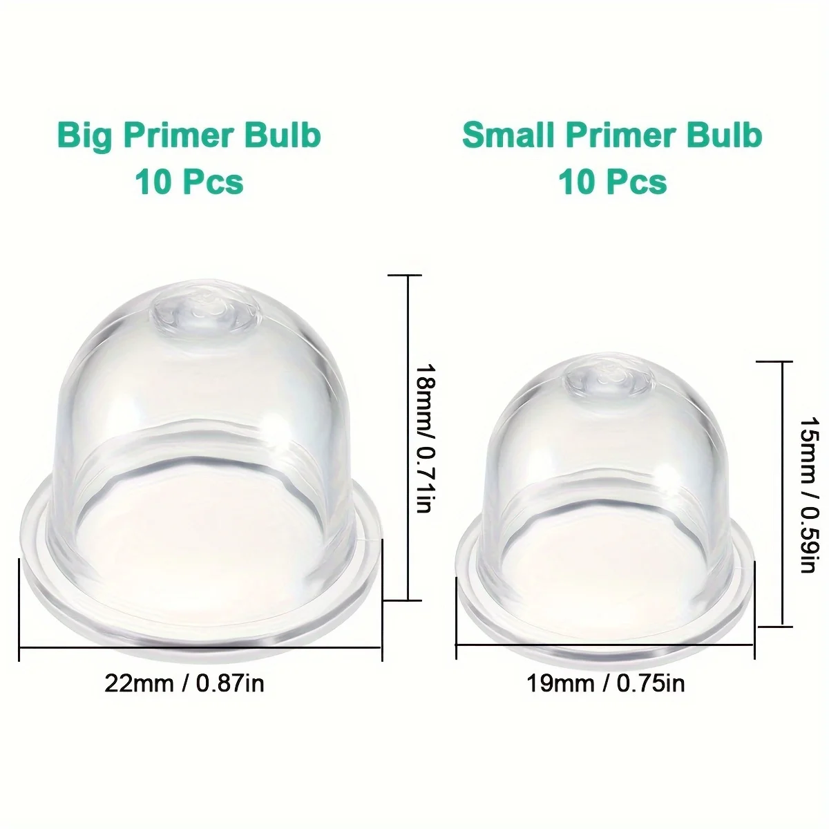 20Pcs Carburetor Starter Bulbs for Lawn Mowers, Trimmers, And Blowers - Durable Fuel Capsule Pump (19Mm/22Mm)