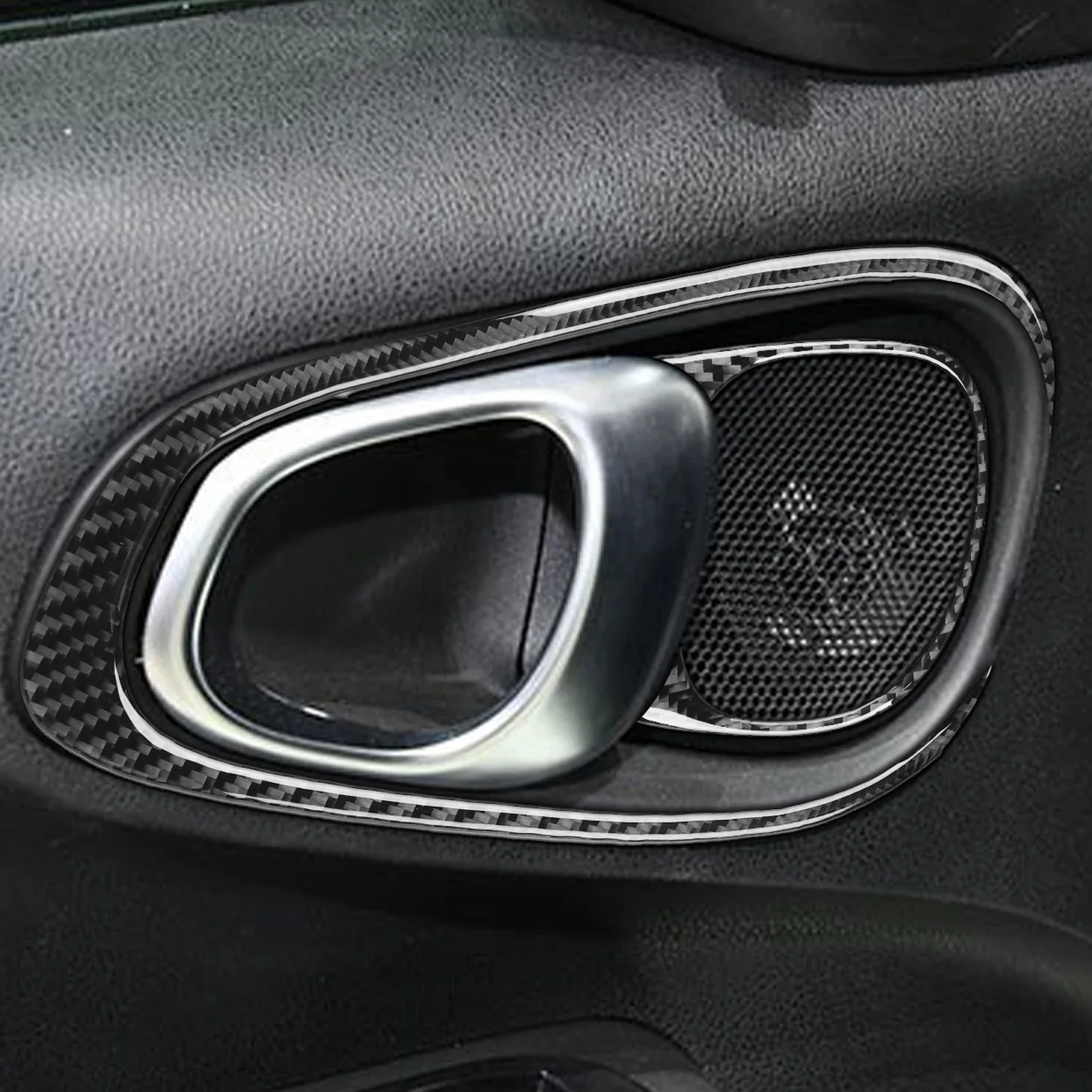 

For Fiat 500L 2014-2017 Real Door Handle Bowl Frame Car Stickers Real Carbon Fiber Cover Trim Styling