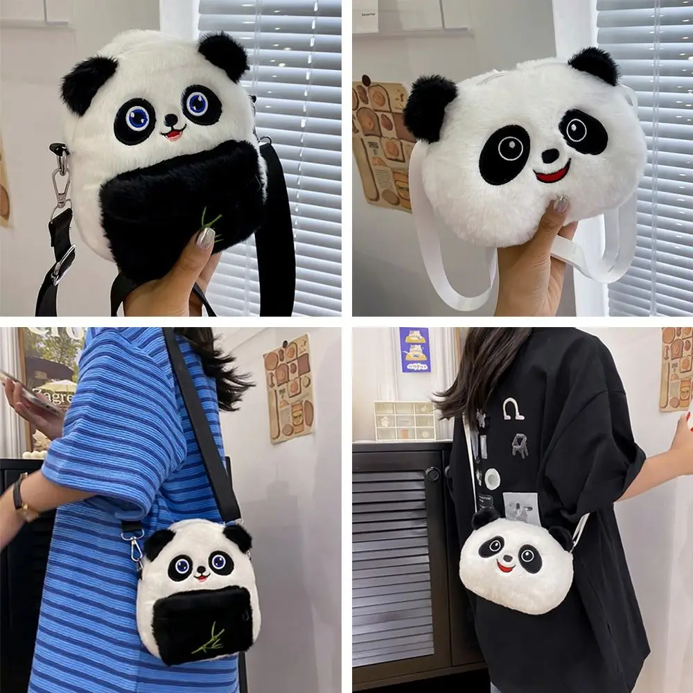 Cartoon Panda Crossbody Bag New Travel Purse Children's Gift Messenger Bag Plush Shoulder Bag