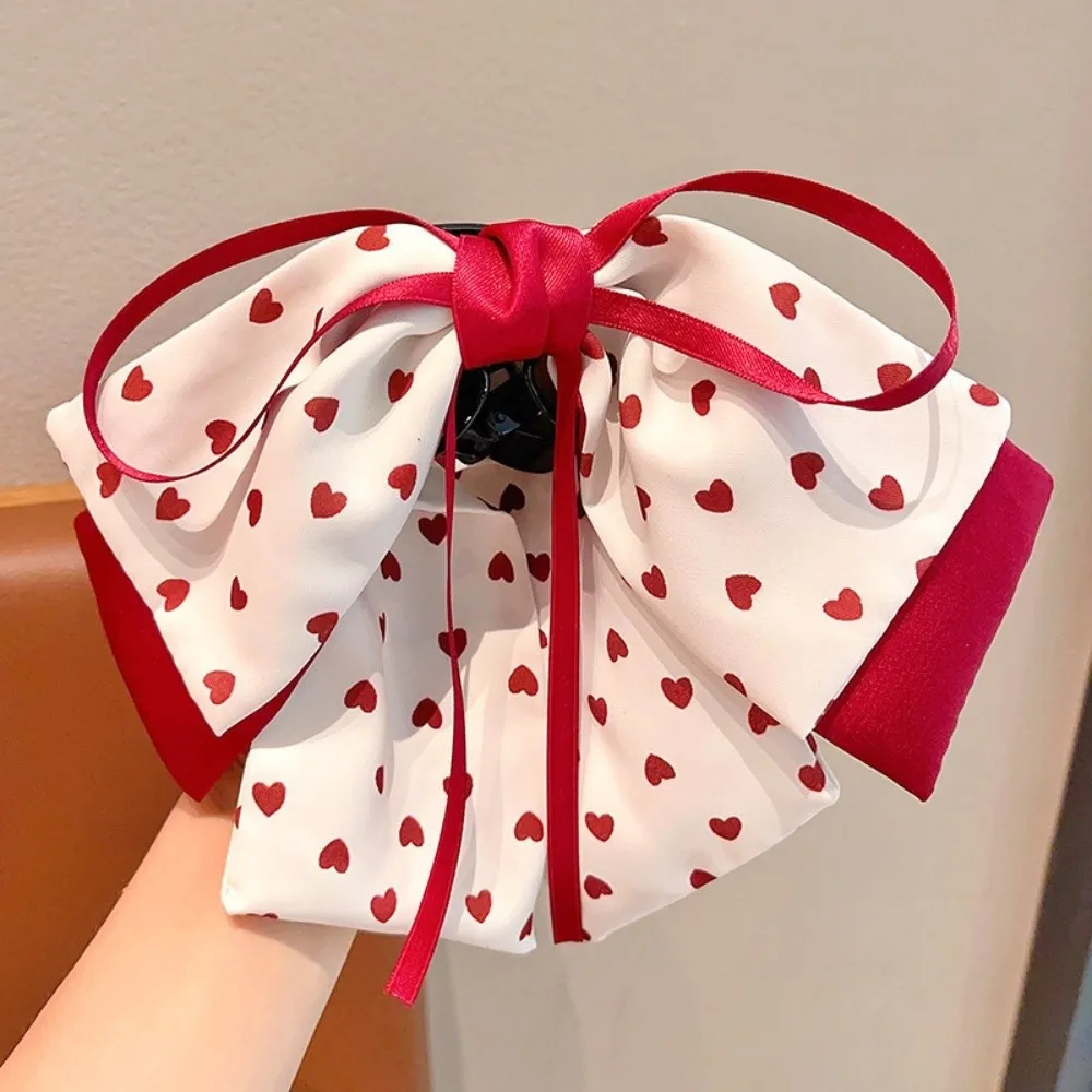 

Модная милая заколка для волос принцессы с красным бантом, заколка для волос в горошек для девочек