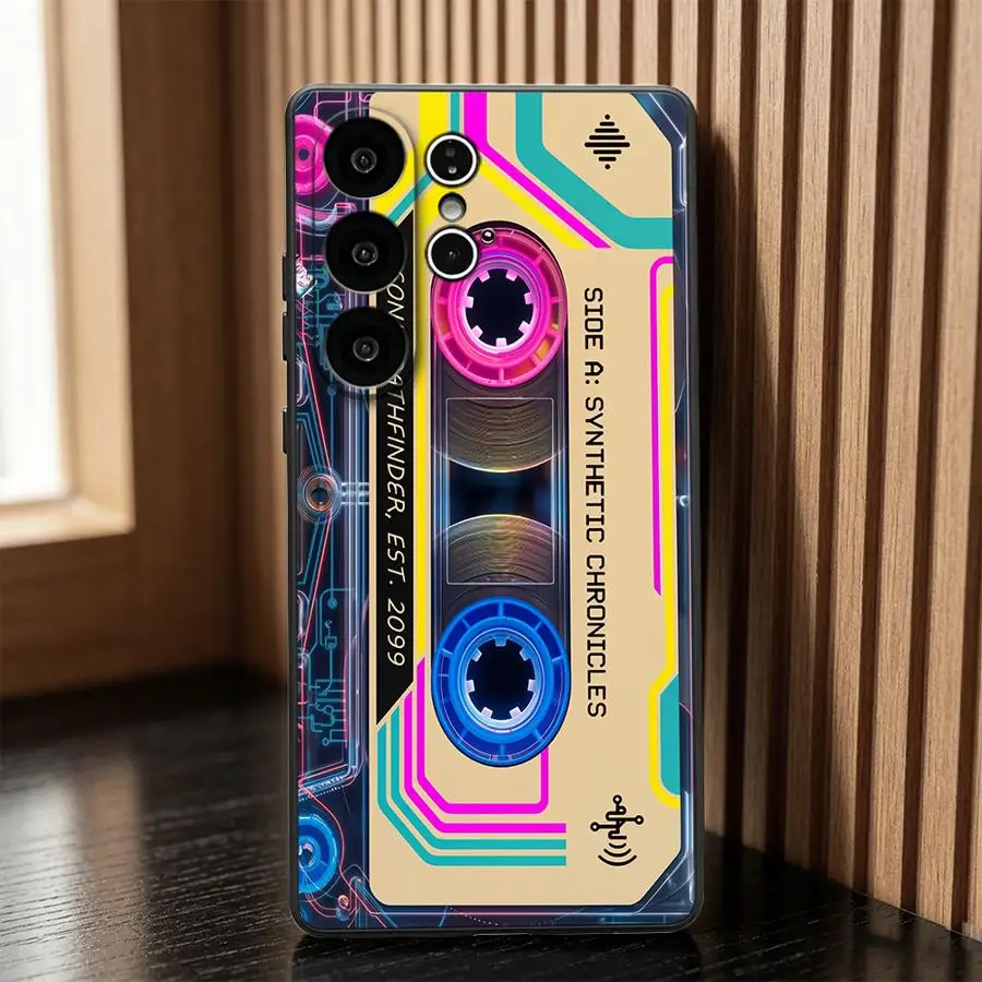 Phone Cover Case for Samsung Galaxy S26 Ultra S20 S24 S26+ Note 20 8 9 10 S24+ S23 S25 Plus S10 S9 S21 FE S25+ Neon Cassette