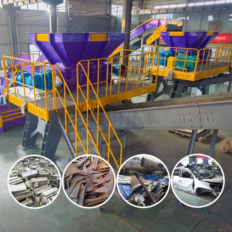 Customized Scrap E-bike Frame Metal Cabinet Copper Wire Aluminum Can Scrap Iron Double Shaft Shredder Machine