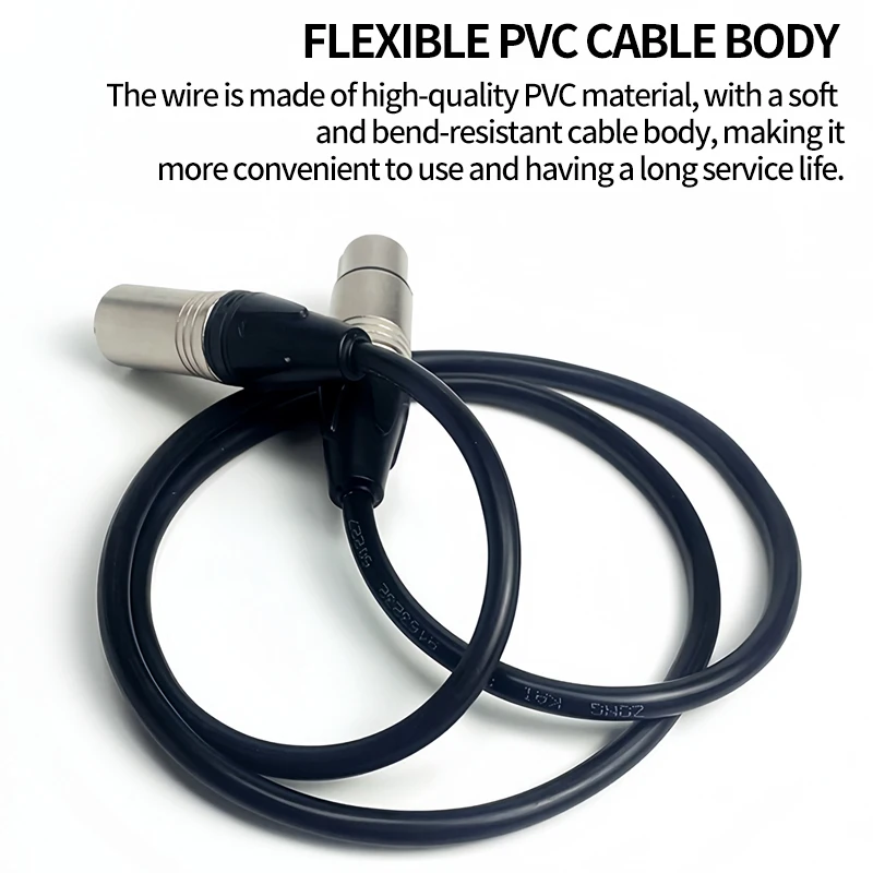 كابل صوت XLR ذكر وأنثى مطلي بالذهب 1M/2M/3M/5M/10M - 3X0.75mm2 (3X18AWG) قلب نحاسي نقي للاستخدام الاحترافي
