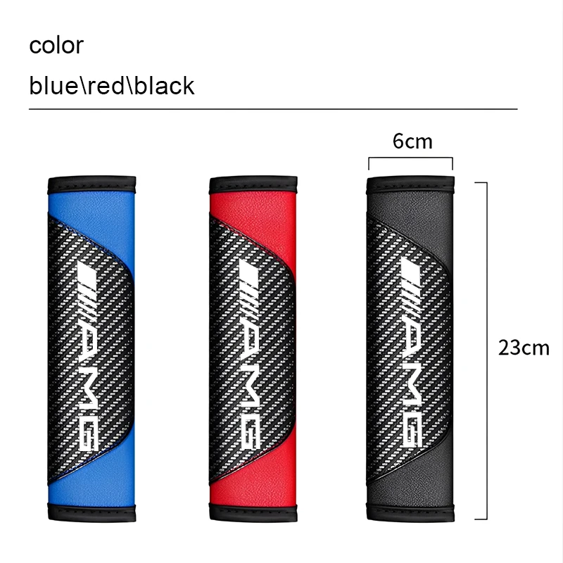 قطعتان من أحزمة مقاعد السيارة المصنوعة من ألياف الكربون من الجلد الطبيعي وملحقات السيارة لسيارة Mercedes-Benz C550 C180 C200 C220 AMG W203