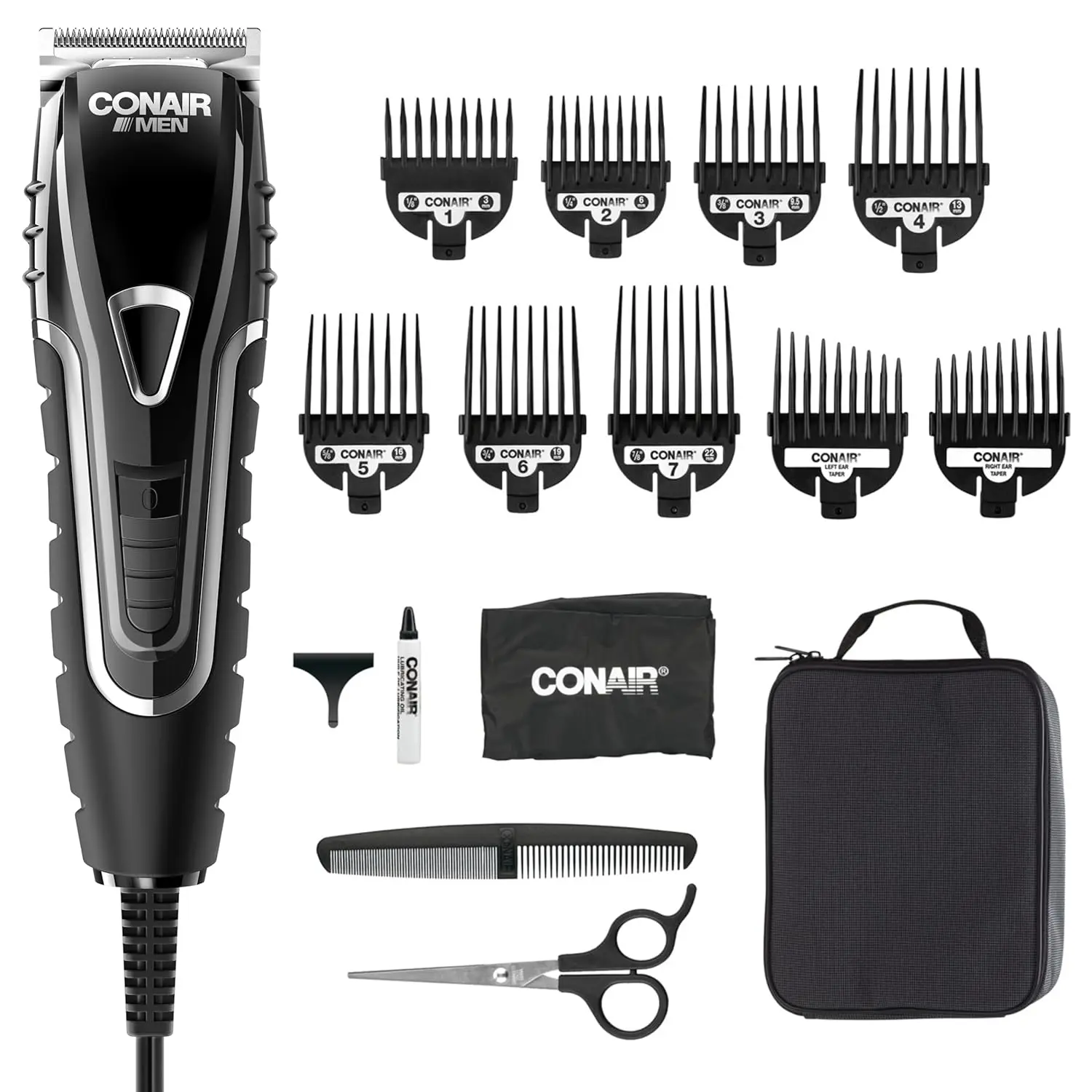 

Professional Hair Clippers & Trimmer Kit with 16 Pieces for Home Haircuts, Includes Storage Case and Accessories