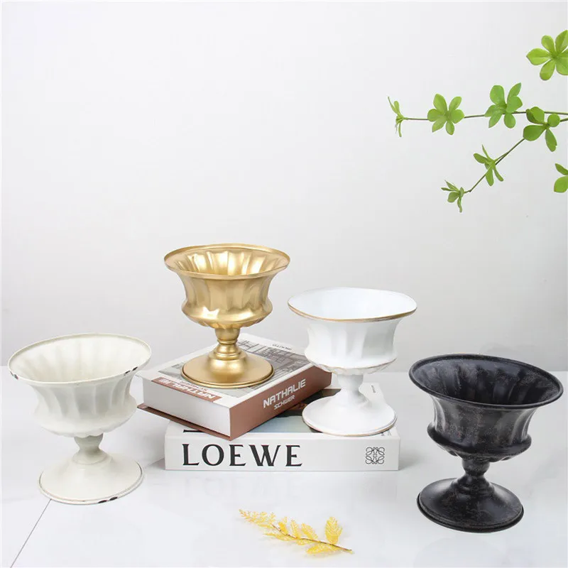 Vintage Metal Vase Plant Pots Planter Flower Vases Table Dried Flower Home Centerpieces for Wedding Party Office Decors