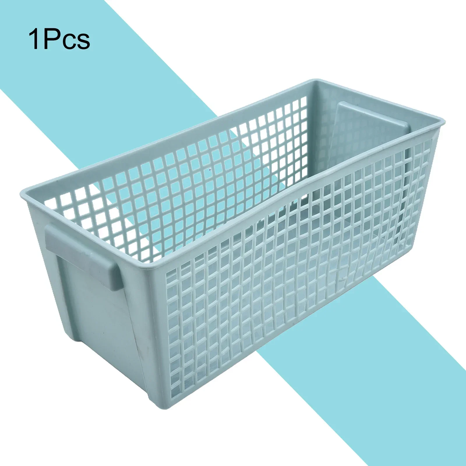 

Multi-purpose Home Storage Blue Plastic Rectangular Basket For Kitchen Bathroom Miscellaneous Items Organizer Design Handle