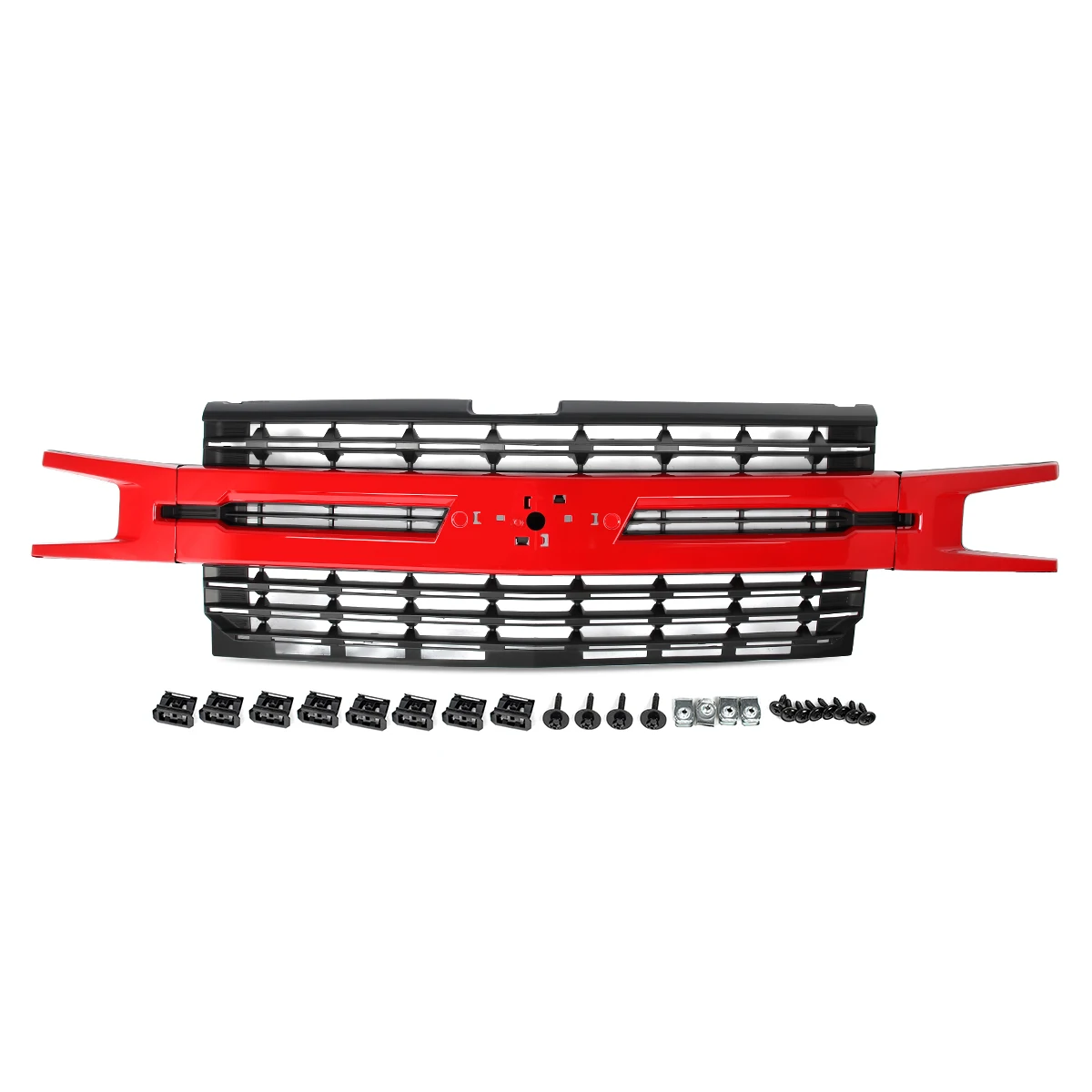 Ersatz für 2019–2021 Chevrolet Silverado 1500 LT RST Frontgrill-Baugruppe Red Hot WA130X Kfz-Außenzubehör