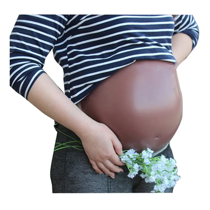 Fake Pregnancy Belly Prop - Brown Silicone for Cosplay Costume Photo