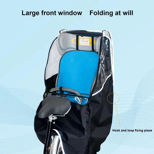 Imagen 2 del producto Capota para Asiento de Bicicleta para Niños, Cubierta Impermeable y Resistente al Viento para Asiento Trasero de Bicicleta, Toldo para Lluvia, Protección Exterior contra el Viento para Pesca