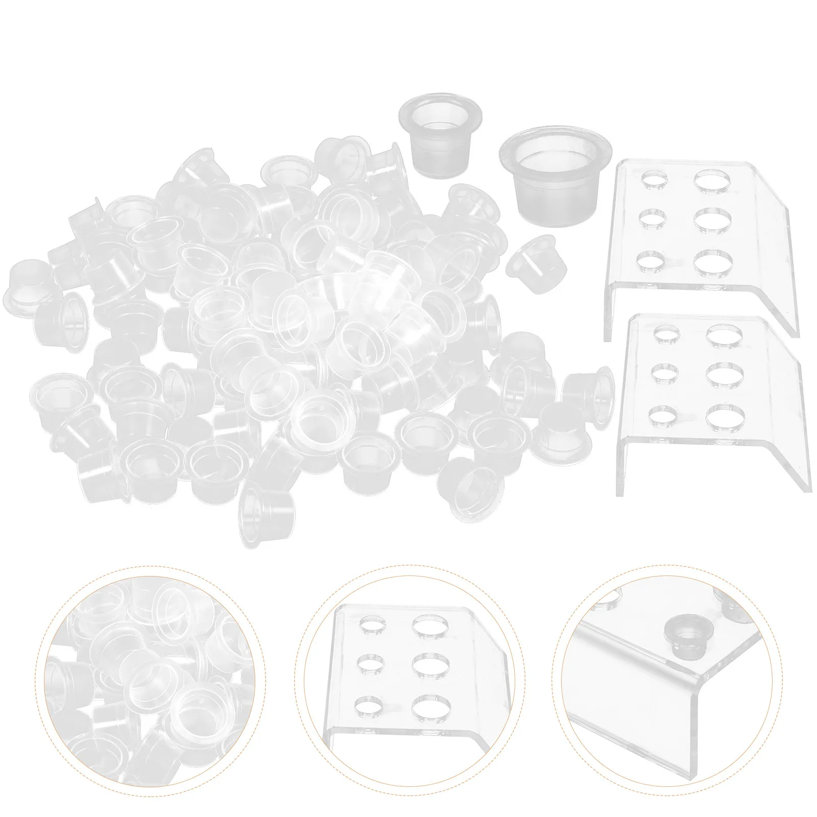 

1Set Ergonomic Silicone Tattoo Pigment Cups Ink Containers Easy Clean Stable Base Tattooing Accessories for Parlors Home Studios
