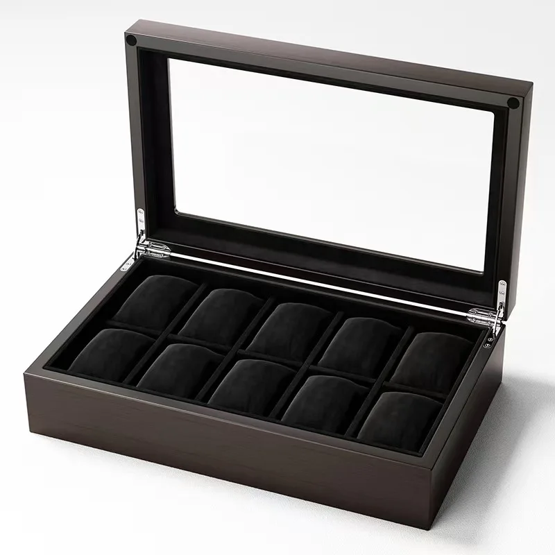 

High-end black jewelry watch Collection 5-bit 10-bit 15-bit watch box Transparent watch box