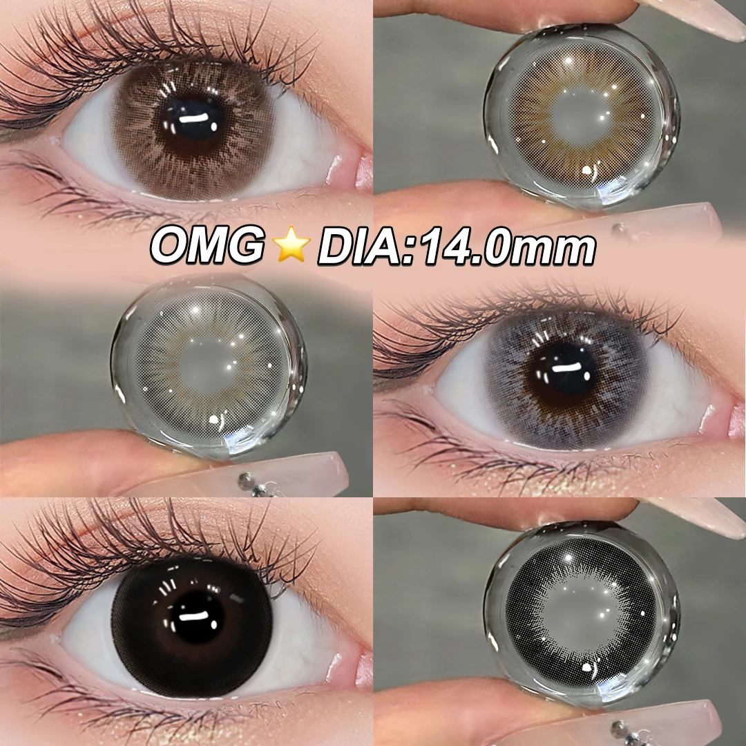 MAGISTER Farbige Kontaktlinsen für große Augen 14,0/14,5/16,0 mm Schwarze Linsen ohne Rand Kosmetische Schönheitslinsen 6 Monate 1 Paar
