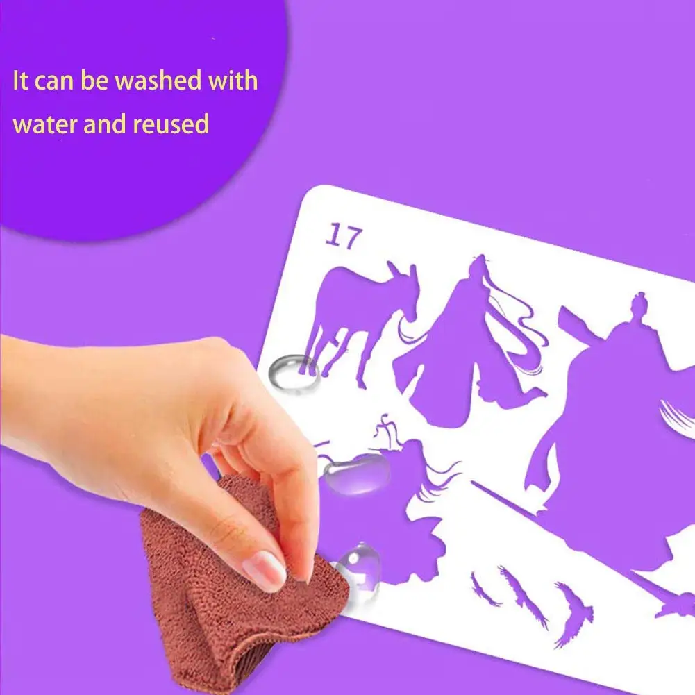 

N03R-12Pcs Mandala Painting Templates Perfect Animal Drawing Stencils Hollow Board For DIY Painting Art