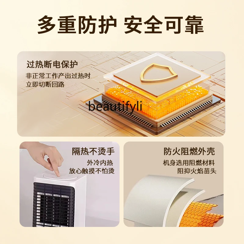 Riscaldatore da tavolo Riscaldatore da ufficio Piccolo riscaldatore elettrico Mini ventilatore di aria calda multifunzionale per uso domestico