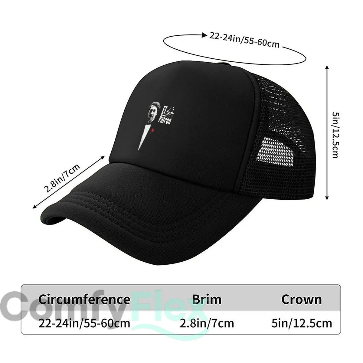 El Patrón Parody Themed Design Mesh Baseball Cap Casual Hat Outdoor  For Womens Unisex Female