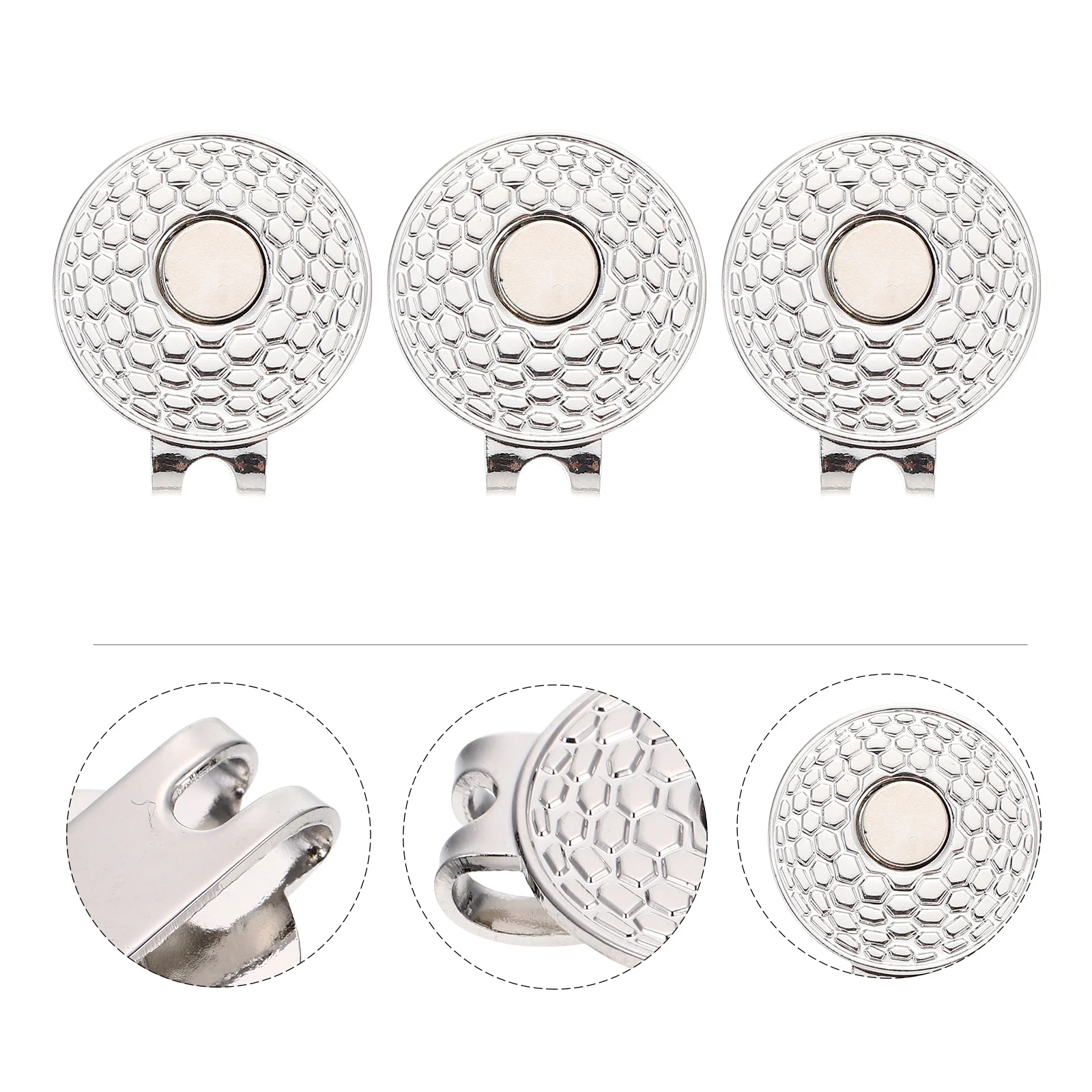 3 Stuks Zinklegering Golfbal Marker Clips Lichtgewicht Golfs Hoed Clips Golfen Accessoires Tool Golfs Hoed Clip Marker Clip