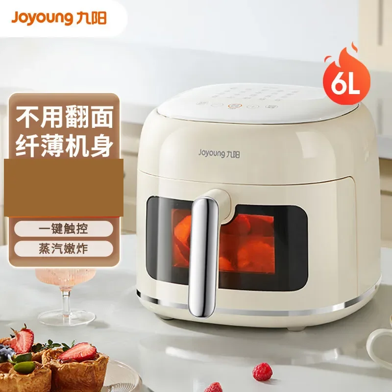 Joyoung Automatic air fryers 6L Large capacity Air fryer Low fat oil free airfryer Smart Visual deep fryer Home appliances 220V