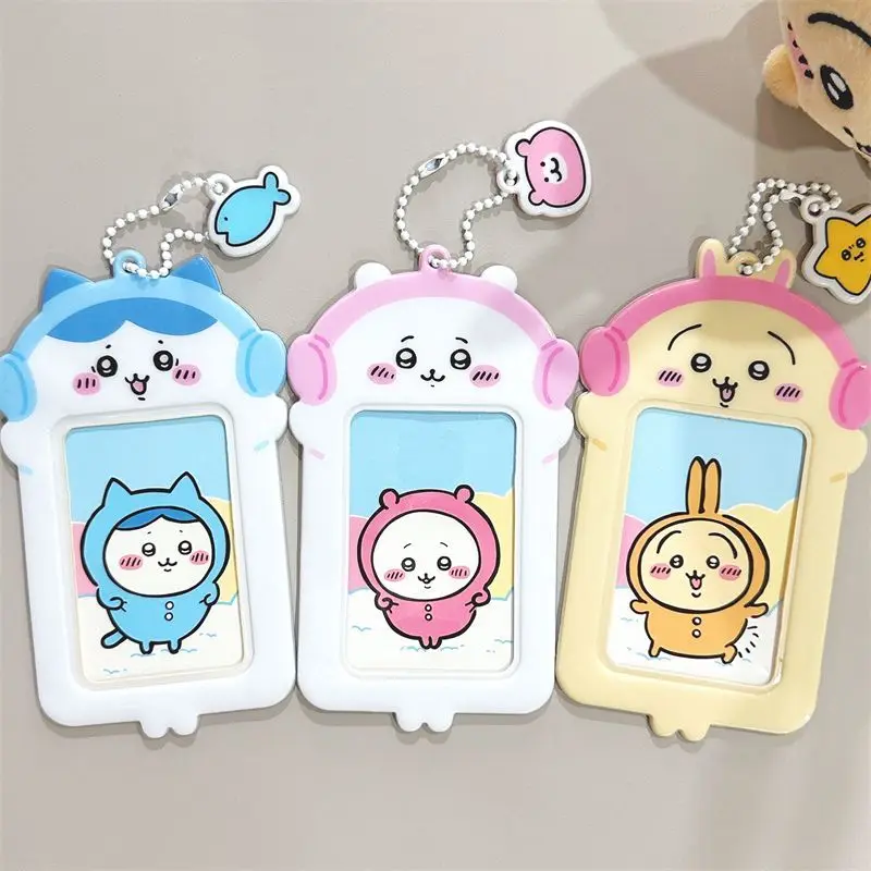Portatarjetas DE FOTOS Kpop de dibujos animados, álbum de fotos decorativo de 3 pulgadas, mangas protectoras, colgante de papelería japonesa Kawaii,