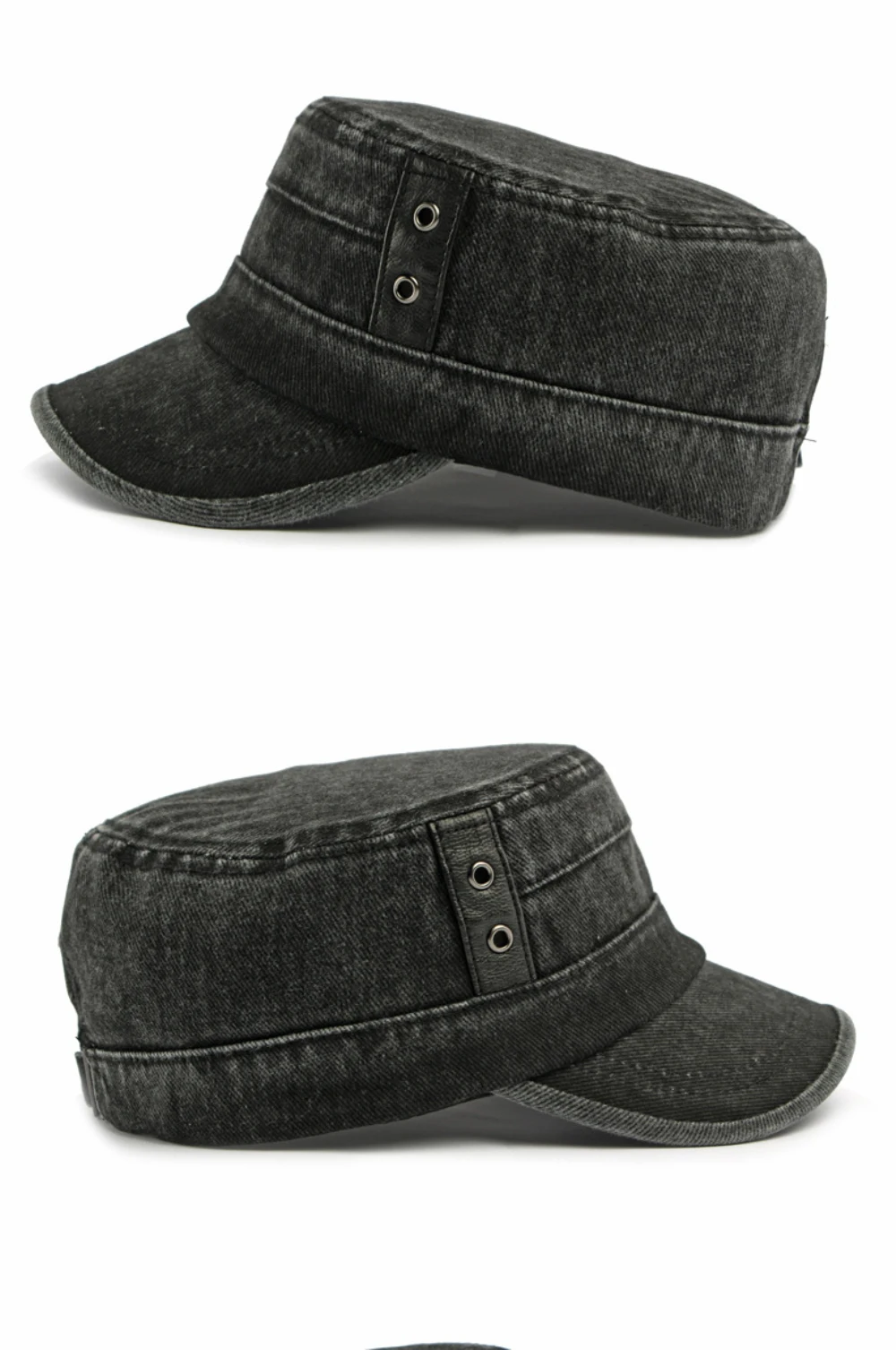 HT5083 Hochwertige Baseballkappe für Herren und Damen, neu, für alle Jahreszeiten, 100 % Baumwolle, Baseballmütze für Herren und Damen, verstellbare Militärkappe mit flachem Oberteil – Detail 10