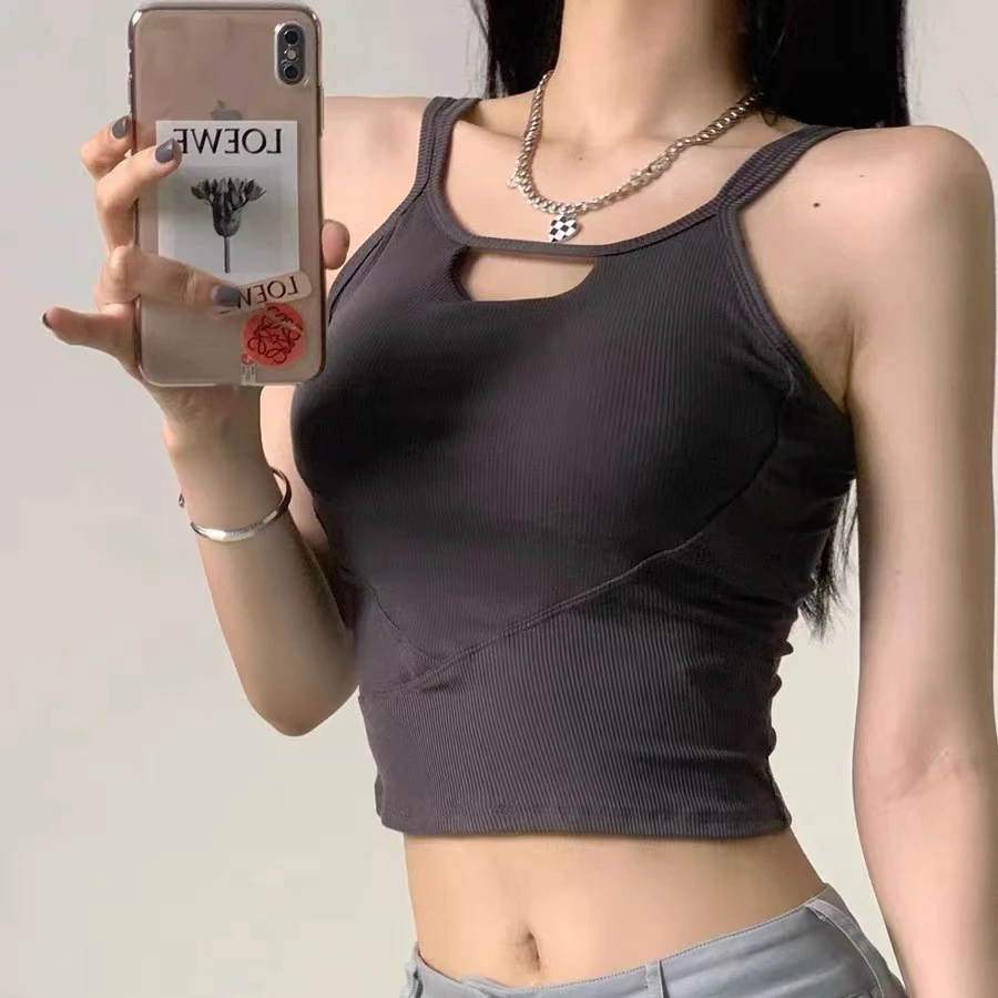 سترات صيفية بدون أكمام للنساء للجري رياضية كاجوال مع وسادة صدر ملابس داخلية عصرية قابلة للتنفس وأرق ومثيرة سترة قصيرة