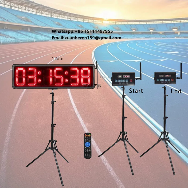 GANXIN Remote Control Race Clock Wireless Radar Sensing Racing Track Running Timer for Football Basketball Dribbling Training