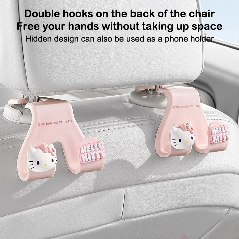 

Kawaii Hello Kitty, двухсторонний женский аниме Sanrio KT, автомобильный органайзер для заднего сиденья, Аксессуары для автомобилей