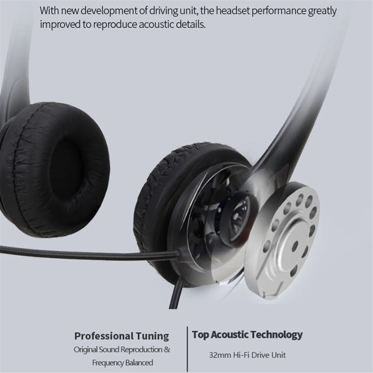 Headset Double Headset Exam Wired Headset Business Operator Special Computer Hearing Multi-Function Earphone, C