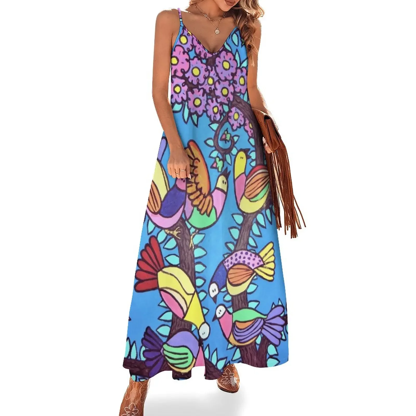 

Birds on a Tree by Stef Sleeveless Dress Elegant gown prom dress Dress