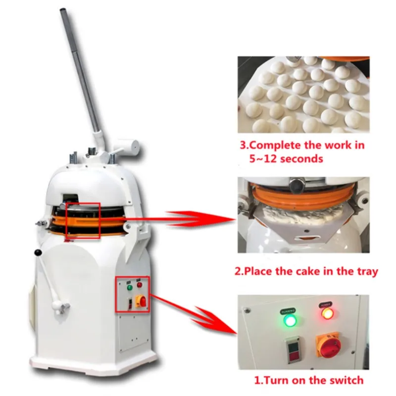 

180 pcs/min Automatic Bakery Round Bread Automatic Pizza Dough Divider Rounder Dough Cutter Ball Rounding Making Machine Maker