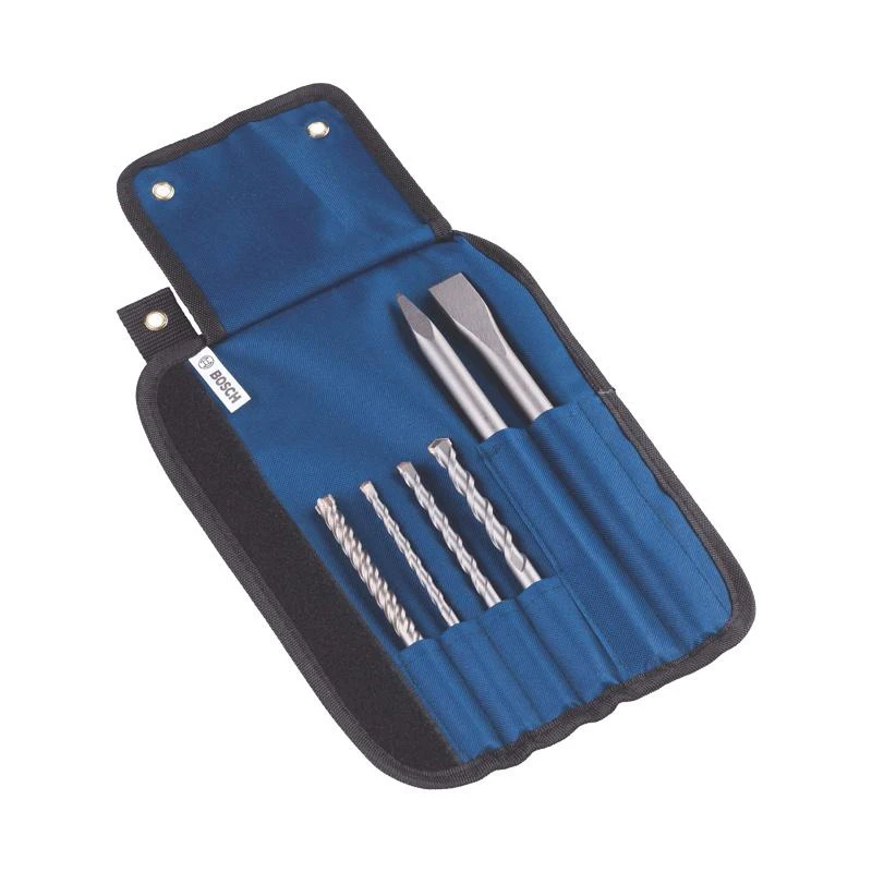 BOSCH 2608579300 SDS-PLUS مجموعة مختلطة لفة زرقاء صغيرة أربعة فتحات تطبيق البناء ملحقات أدوات إزميل الحفر #2