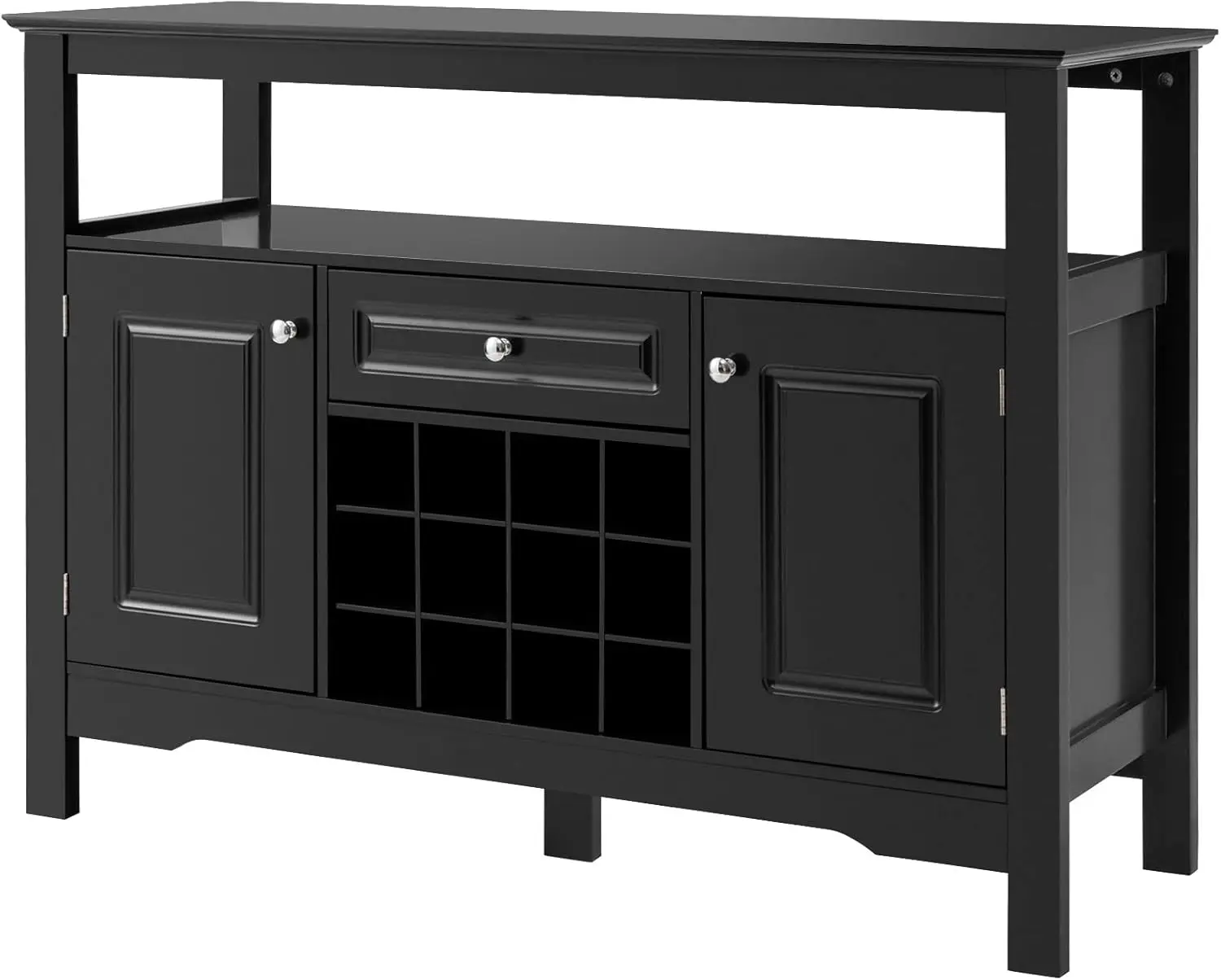 

Storage Sideboard, Kitchen Cabinet With Removable Wine Rack, Drawer And Shelf, 2-Door Cupboard Buffet Console Table For Dining