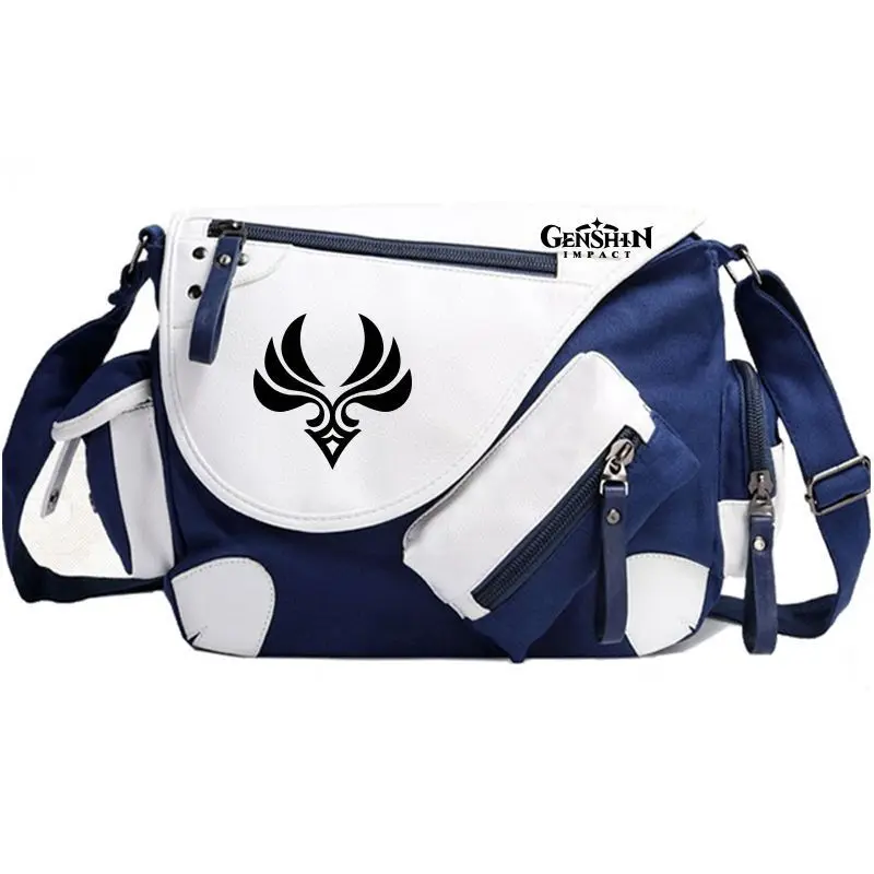 Game Peripheral Backpack Genshin Wind Element Anime Style Unisex Multifunctional School Travel Crossbody Shoulder Bag ANI