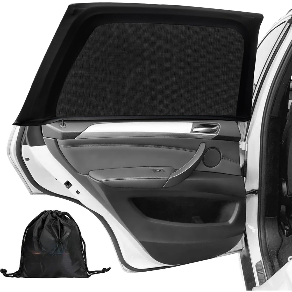 

Car Window Shades (2-Pack): UV-Protected Spandex Sun Covers, Universal Fit 99% Cars, Privacy & Baby Protection (27.2"x39.8")