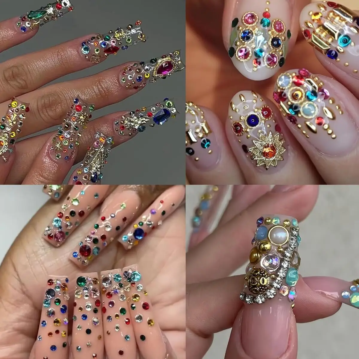 1 Box Luxuriöse Glänzende Nagelrhinesteine Schmuck 3D Bunte Legierung Edelstein-Einlagen Nagelkunst-Dekorationen für DIY Nagel-Ornamente – Detail 6
