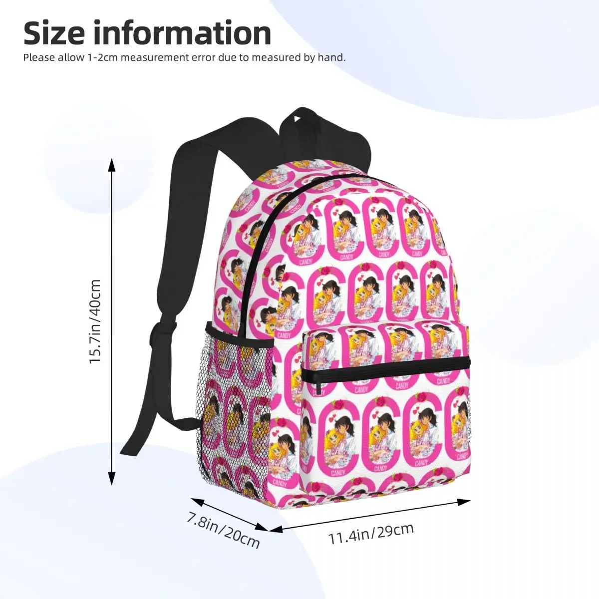 Cute Girl And Amp Boy Candy Candy And Terry Student Backpack School Bag Hiking Daypack for Boys Girls Bookbag Shoulder Bags