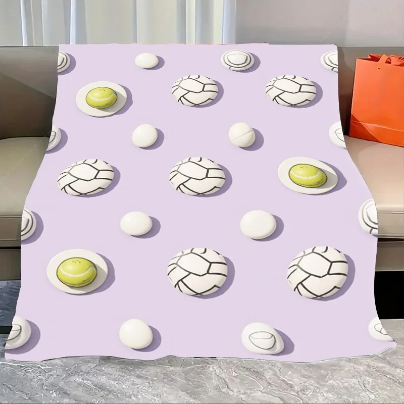 

1 шт. фланелевое одеяло «Современное спортивное одеяло с принтом мяча для декора гостиной»