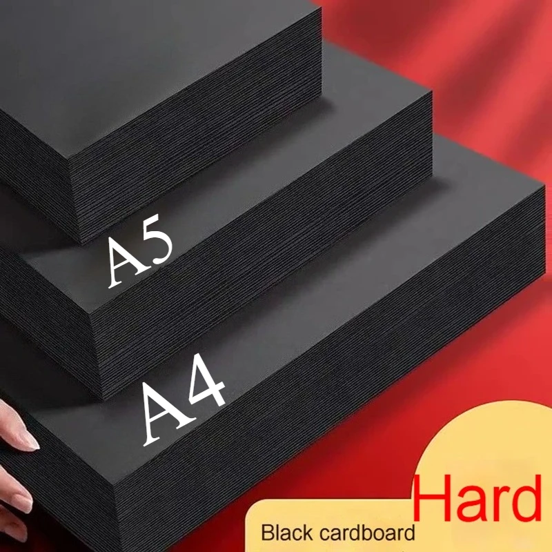 A4/A5 Black Cardboard Sheets Paper Art Painting Supplies Double-Sided for Graffiti Drawing Diy Handmade Cardstock 180/230/300g