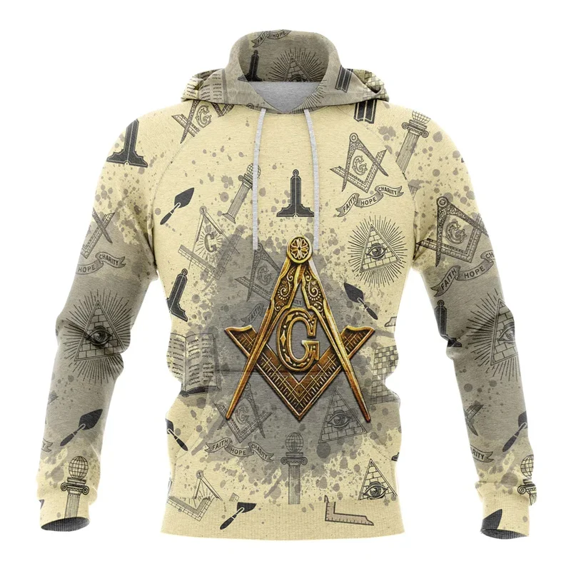 Masonic 3D Printed Hoodies For Men Clothes Fashion Punk Freemasonry Graphic Sweatshirts Casual Streetwear Women Y2k Pullovers