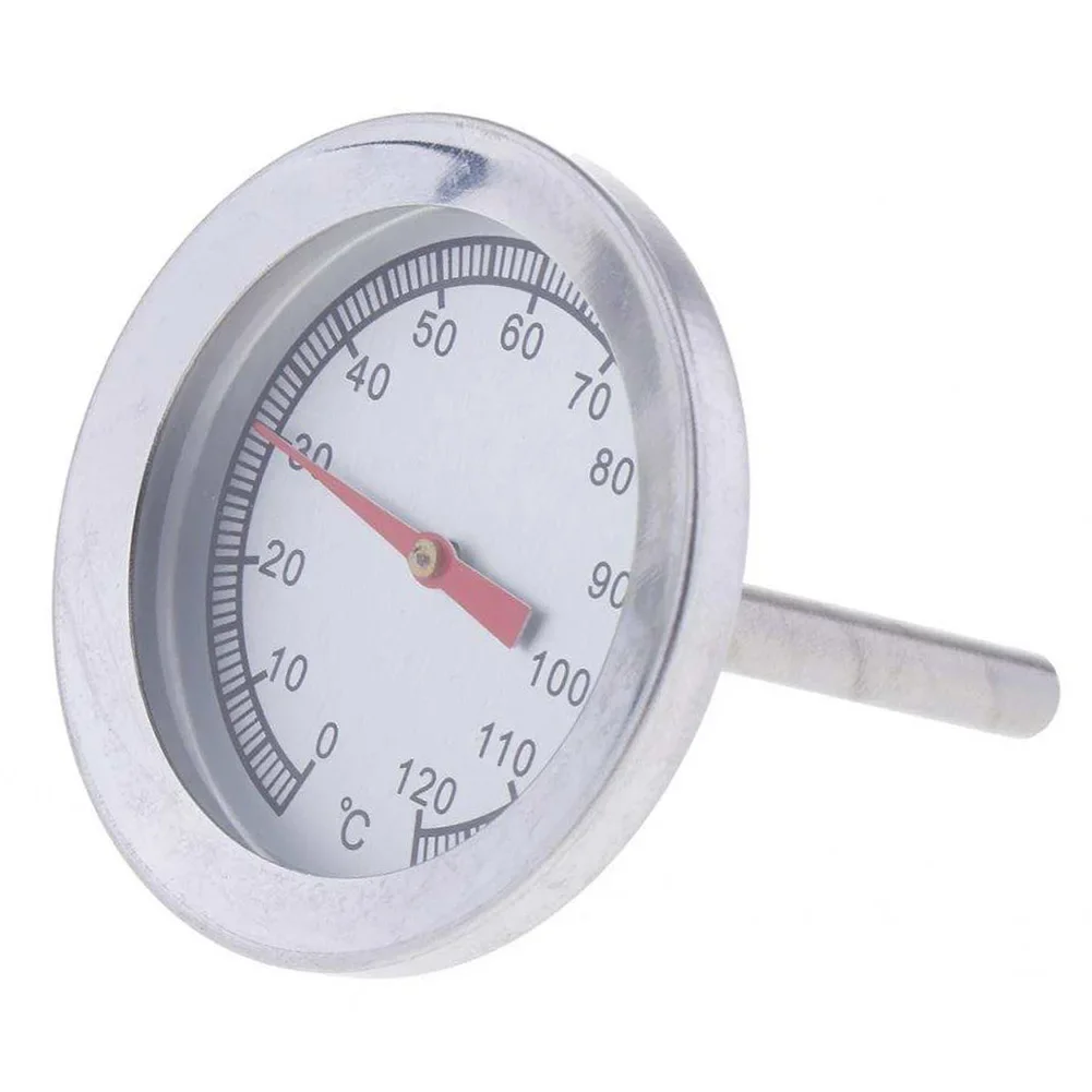 Dial Pointer Thermometer 0-120 ℃ 1pc Barbecue Charcoal Frying Smoke Soup Stainless Steel Temperature Measurement