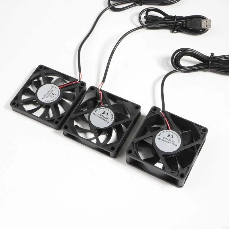 1pack 70 -миллиметровый USB -вентилятор 5V бесщеточный вентилятор охлаждения постоянного тока для корпуса компьютера с