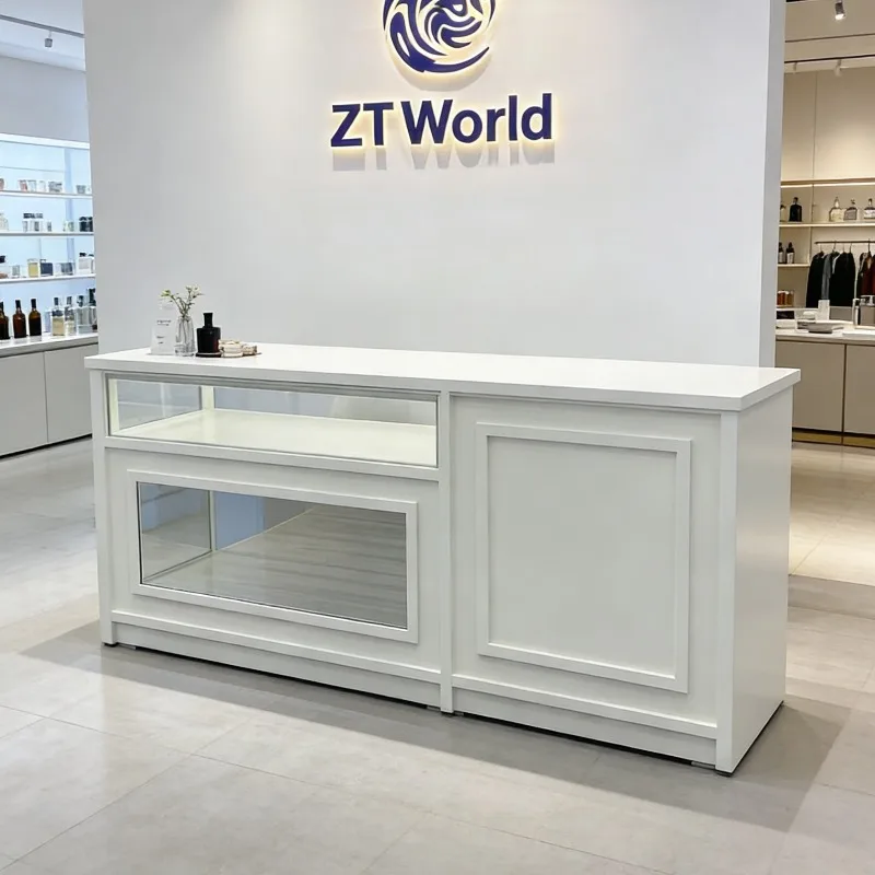 

Storage Design Reception Desks Boutique Aesthetic White Commercial Reception Desk Cashier Table Mostrador Recepcion Furniture
