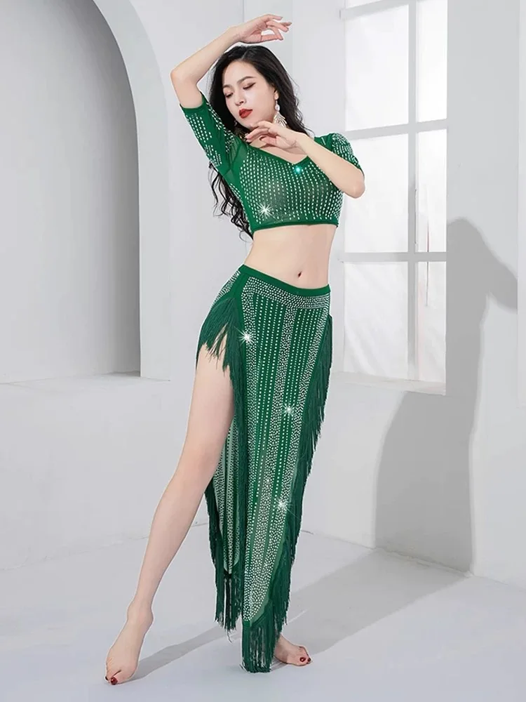 Belly Dance Performance Clothings Costume Dance Outfit Top and Skirt Practice Clothes For Adult Women Stage Performance Costumes